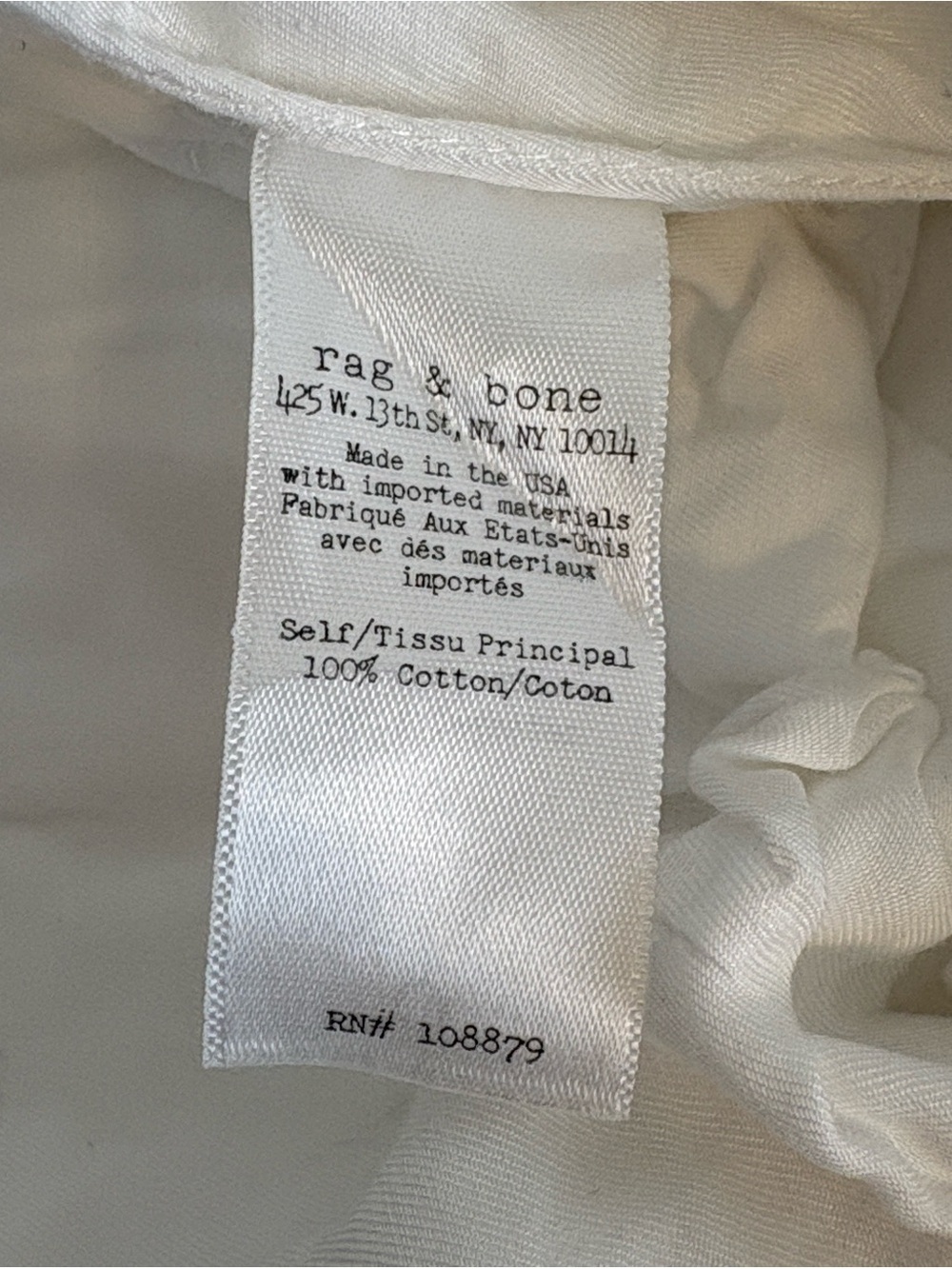 Rag & bone cotton wide leg cropped pants , sz : 4 - Picture 9 of 9
